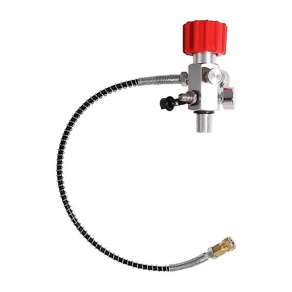 M18x1.5 Pcp Tank Dobbel Manometer Ladeventil Luftfyllingsstasjon Gassflaske Påfyllingsadapter 6000psi Wit