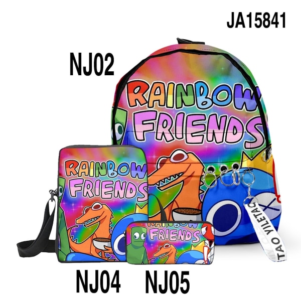 3 st Rainbow Friends Skolväska En-Axel Barnryggsäck style 6