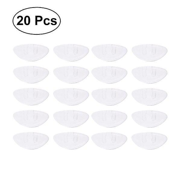 10 Par Silikon Brygga Näskuddar Halkfria Push-In Silikon Näskuddar för Glasögon (Transparent)