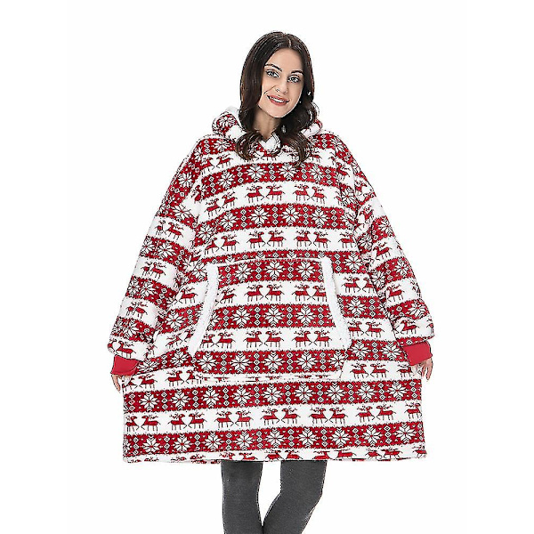 Oversized hettegensere dame vinter hettegensere fleece gigantisk TV-teppe med ermer genser oversized dame hettegenser sweatshirts style 20