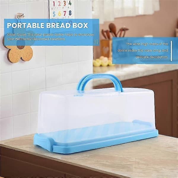 Bærbar Brødboks Med Håndtak Brødform Kakebeholder Plast Rektangulær Matlagringsbeholder 33 cm T