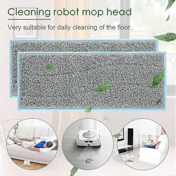 8 Pakk Vaskbare og Gjenbrukbare Moppputer for iRobot Braava Jet M6