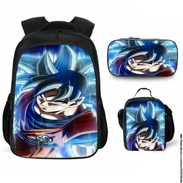 3 st 16 Tum Dragon Ball Goku Skolväska Barn Skolväska Multicolor 16inch double-deck