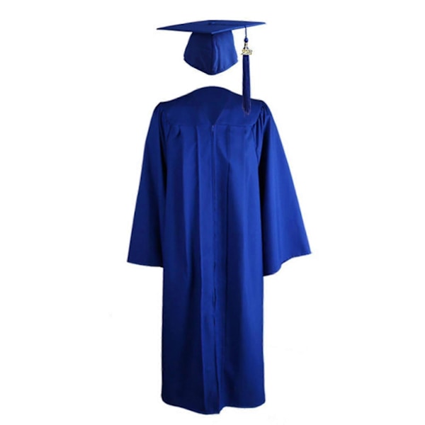 Naievear 1 Set Examensklänning Hatt Tofs Dragkedja V-ringning Lös Enfärgad 2023 Gymnasie Kandidatexamen Akademisk Klädsel Studentmaterial Royal Blue 2XL