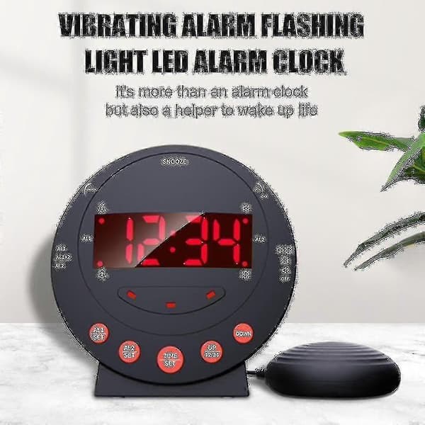 Extra Hög Vibrerande Väckarklocka Med Sängskakare För Tunga Sovmorgnar Sovrum-xdd