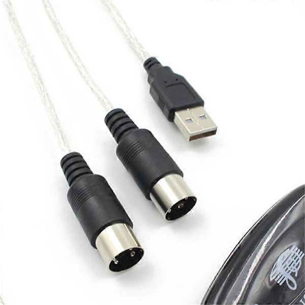 2m USB MIDI Kabel Konverter Musikredigering Keyboard Adapter Stikledning