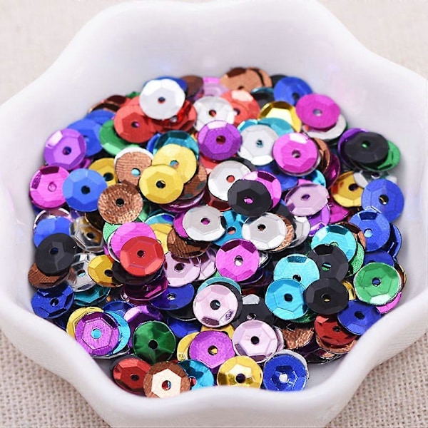 6mm Glitter Skinnende Paljetter For Barn DIY Kunst og Håndverk Maling Dekorasjon (Svart)