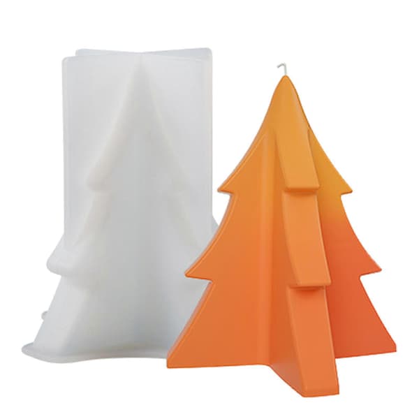 Lysforme til lysfremstilling Juletræ 3D Silikone Lys Resin Form 1