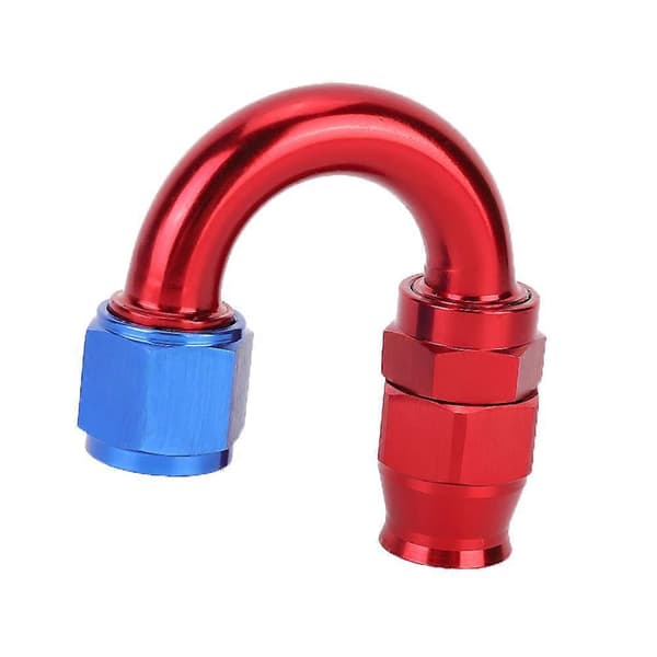 AN10 Aluminiumlegering Röd Blå Oljeledningsände Adapter för PTFE Bränsleslang 180