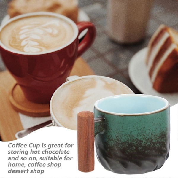 Mugg med trähandtag Vattenmugg Hushållsvattenkopp Kaffemugg Presentkopp Tekopp