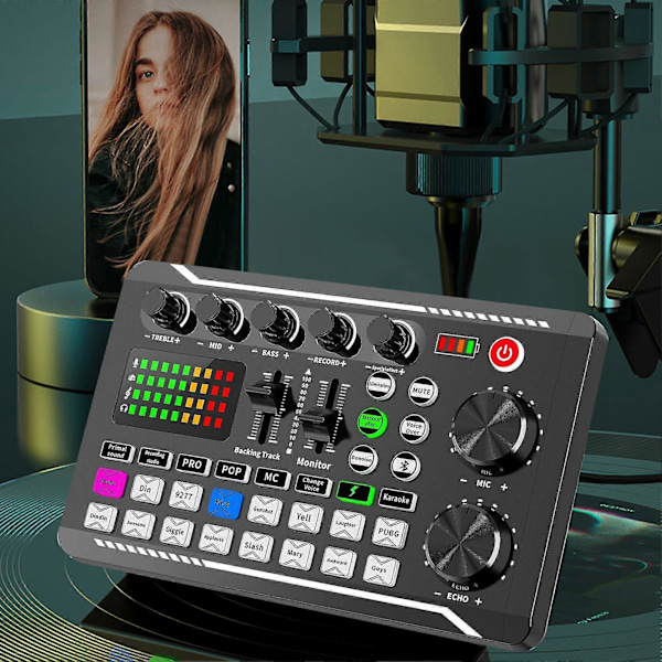 Lydkort Kit Til Livestreaming Engelsk Version Streaming Udstyr Bundle Audio Interface Lyd DJ Mixer Broadcast For
