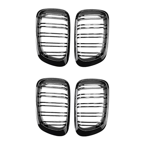 2 Par Blank Sort Dobbelte Fælge Grill M Style Modificeret Bage Lak Sort Grill Til E46 2 Døre