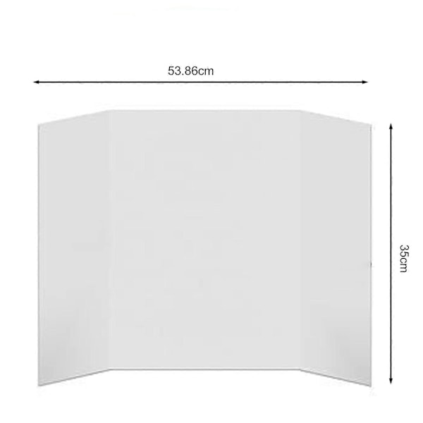 4 st Tri-Fold Affischtavlor Små Vita Presentationstavlor Korrugerad Displaytavla Företagsdisplay Trefaldig Panel