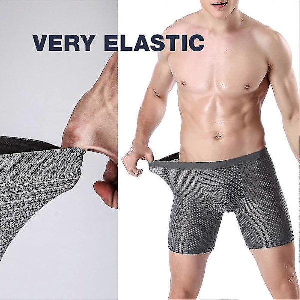 Mesh Boxerkalsonger för Män, 4-pack Sömlösa Sportkalsonger Underkläder Is-Silke Kalsonger Gåva