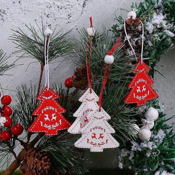 Julgranspynt i trä, lantlig stil, rustika hängande dekorationer style 2