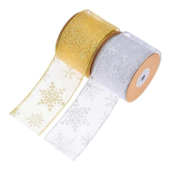 Juledekorasjon Polyesterbånd DIY Søm Dobbel Kantet Bånd Silver
