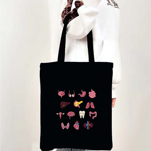 Medicin Sundhed Hjerte Hjerne Læge Sygeplejerske Medicinsk Kors Blomster Stetoskop Mænd Kvinder Skuldertaske Lærredstasker Shopping Håndtasker style 27