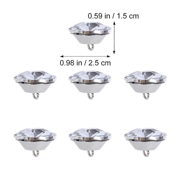 20 stk. 25 mm Rhinestone Krystallknapper med Metalløkke Runde Knapper for Søm Sofa Møbeltrekk Knapp DIY Håndverk Dekorasjon