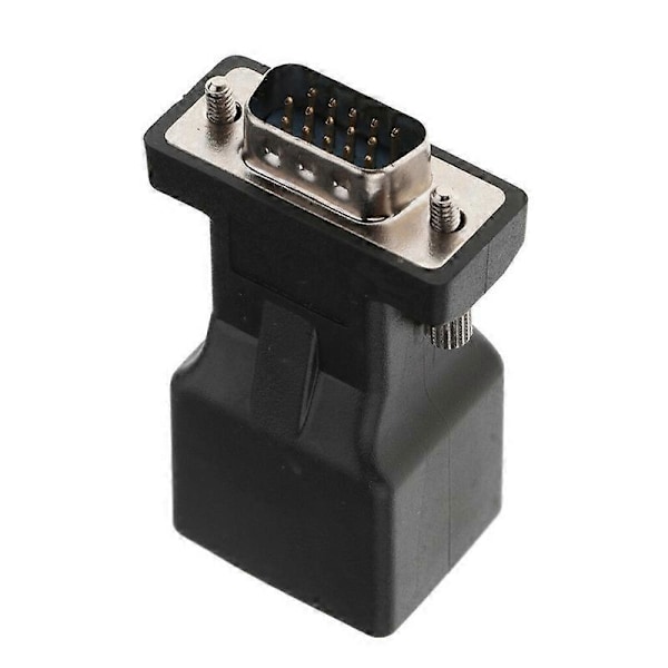 2 kpl 15-nastainen VGA uros - RJ45 naaras Ethernet-sovitin LAN-jatke