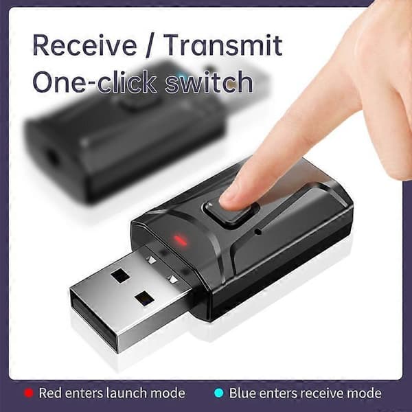 USB Bluetooth-kompatibel 5.0 3.5mm AUX Stereo Audio Transmitter Receiver Adapter til PC TV