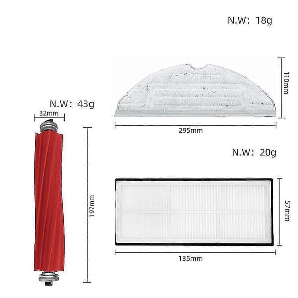 Tilbehørssett for Xiaomi Roborock S7 Maxv Ultra/s7 Maxv/g10s