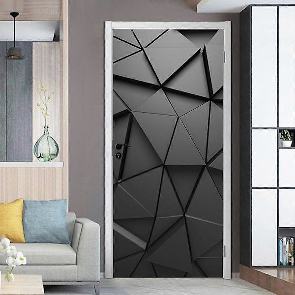 3D Geometrisk Vattentät PVC Dörr Väggdekal Hem Vardagsrum Konst Dekor Dekal