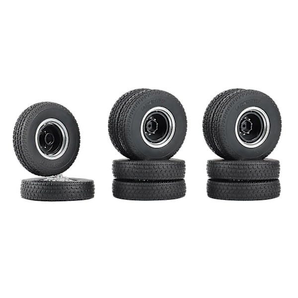 Metalliset etu- ja takavanteen navat 22 mm kumirenkailla 1/14 Semi Scania Rc -perävaunun vetotrukkiin