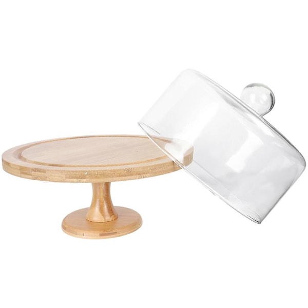 1 Sett Enkelt Bryllupskake Tre Stativ Dessert Display Rack med Glassdeksel