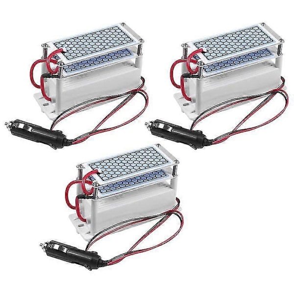 3x Otsonaattori Auto 12v 10g Kannettava Keraaminen Levy Ilmanpuhdistin Ilman Sterilointilaite Auto Otsoni Ilma