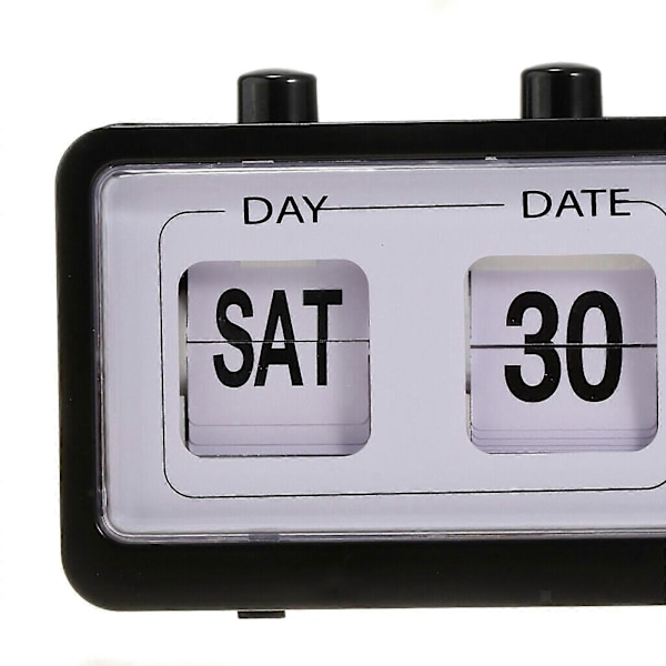 Retro Kalender Flip Klocka Sängbord Fyrkantig Klocka med 3 Tryckknappar Hushåll Ny