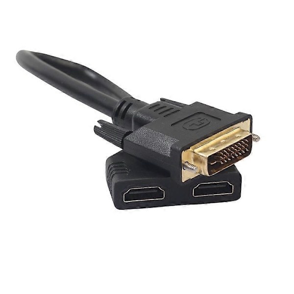 Dobbelt HDMI-kompatibel Hun til DVI 24+1 Han Adapter Kabel Bi-direktionel Konverter Ledning