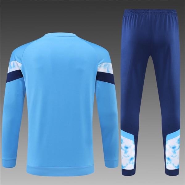 22-23 ny säsong Marseille vuxen/barn långärmad jerseydräkt sky blue L