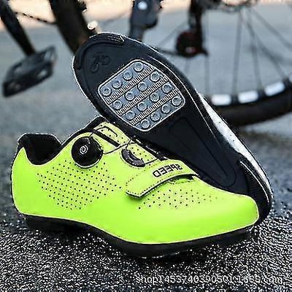Lukittavat maantiepyöräilykengät, kovapohjaiset maastokengät, kilpakengät ja urheilukengät Bright green 43