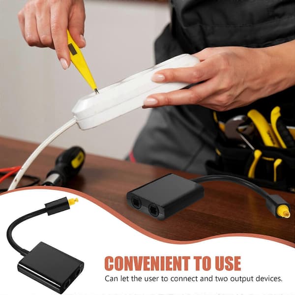 1x2 Digital Optisk Audio Splitter Én Indgang til To Udgange Audio Adapter (Sort)