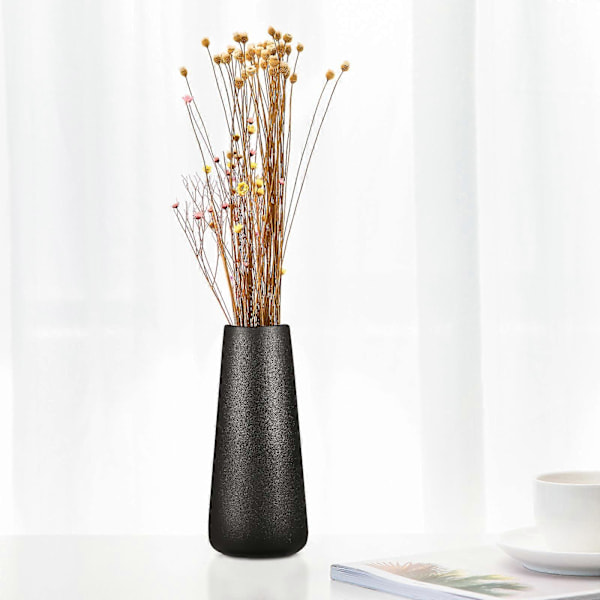 VOSAREA Minimalistisk Keramisk Vas Modern Nordisk Stil Blomvas Blomkruka Heminredning Prydnad för Blomsterarrangemang (Svart)