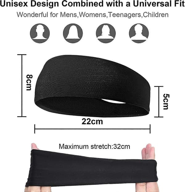 Sportshodebånd, Unisex Hodebånd, Elastisk Sklisikkert Sveisebånd