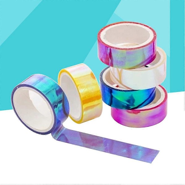 12 Rullar Regnbågsfilmtejp Hög Viskositet Gradient PE Vattentät Självhäftande DIY-tejp (Blandade Färger)