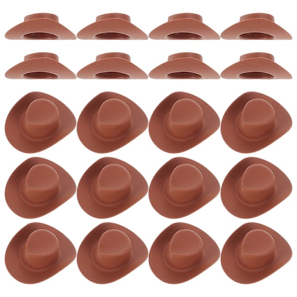 20 st Miniatyr Cowboyhatt i Plast Dockhatt Docka Utklädningskostym Tillbehör