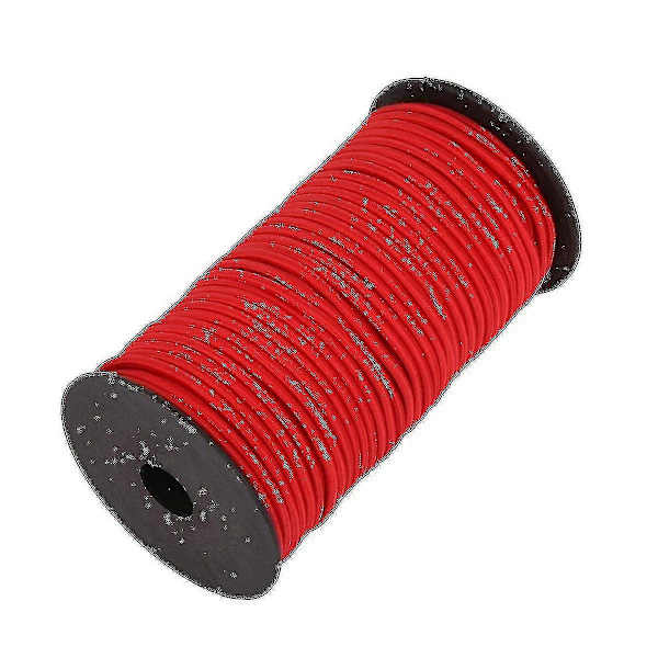 4mm Brett Elastiskt Band, Rund Elastisk Snöre Hög kvalitet Red 2m