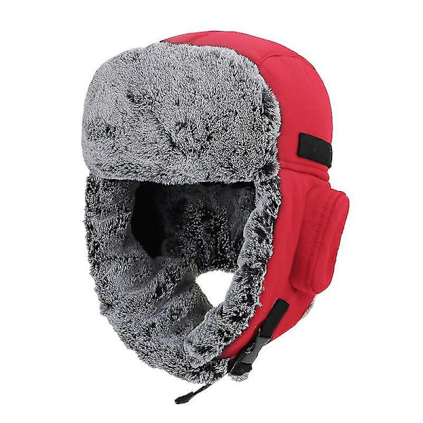 Vinternyhet Herrtrend Lei Feng Hatt Dam Plysch Förtjockning Varmt Öronskydd Utomhusarbete Vandring Ridning Kall Skidpassning dark blue