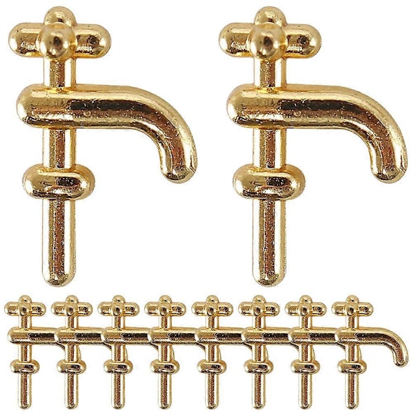 Unik Dukke Kran Ornament Realistisk DIY Dekorativt Rekvisitt Miniatyr Vask Kran Modell