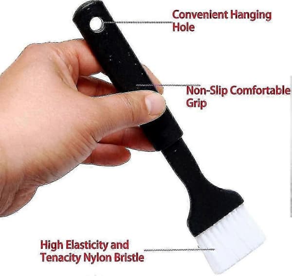 Pensel med nylonbust for pensling og smøring, plastgrep for baking, matlaging