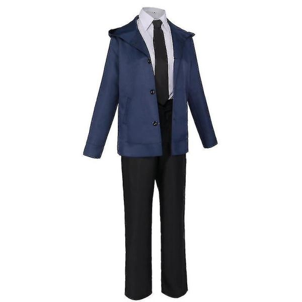Chainsaw Man Pava Röd Blå Set Cosplay Kostym Outfit blue L