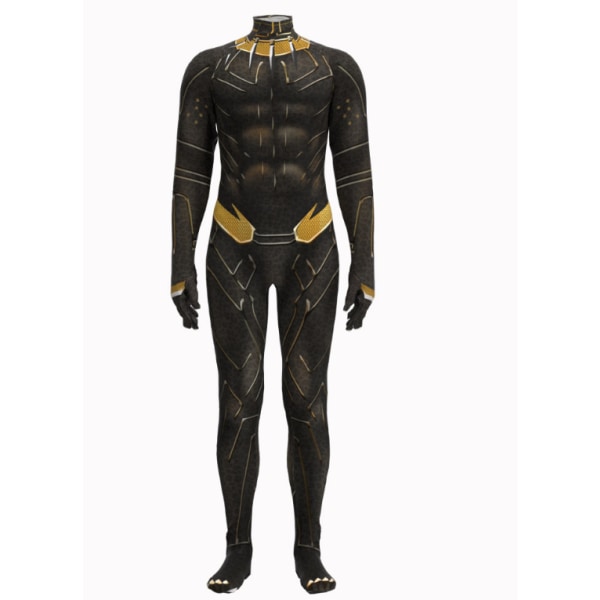 Halloween Black Panther 2 Black Panther Golden Black Panther Jumpsuit kostym man 140cm