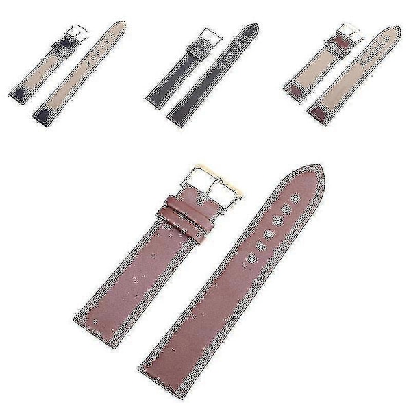Jul Läder Klockarmband 12mm 14mm 16mm 18mm 20mm 22mm 24mm Dam Herr Klockarmband Klockbälten 10 Färger Brown 14mm