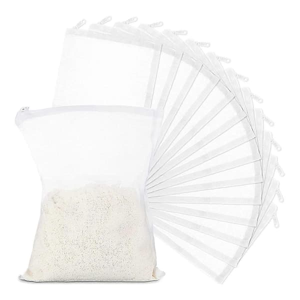 15 st Akvarium Mesh Media Filterpåsar, Nylon Media Filter Mesh Påsar Med Dragkedja (för Partikel Ca