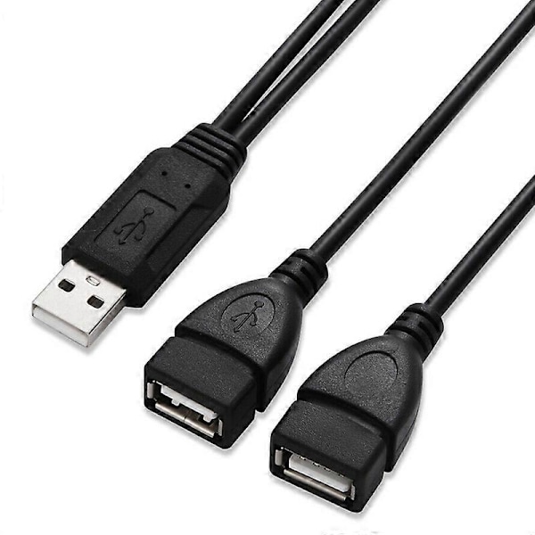 2 kpl USB 2.0 A uros - 2 naaras Y-jakaja virtajohto adapteri jatkokaapelit