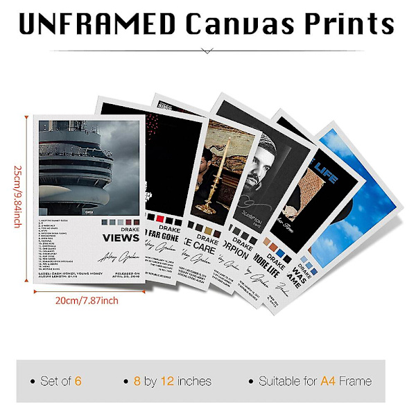 Drake Album Affisch Musikalbum Hip Hop Affisch För Rum Estetisk Canvas Väggkonst Sovrumsinredning