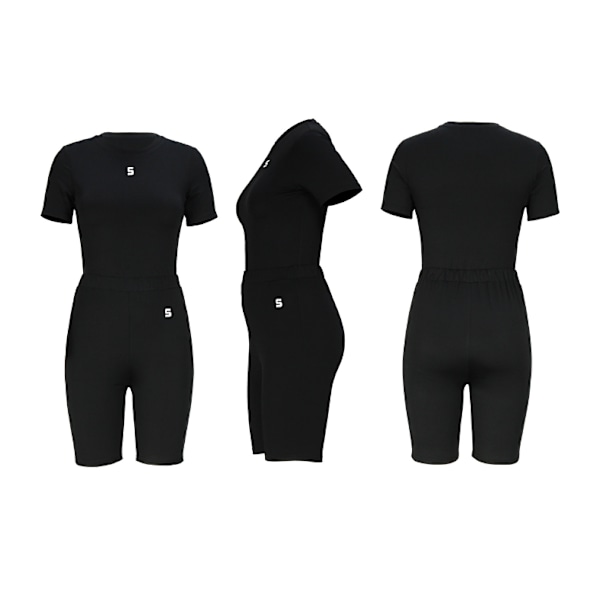 Sommar tajta yogabyxor set enfärgad åtsittande yogakläder tvådelat set pink M