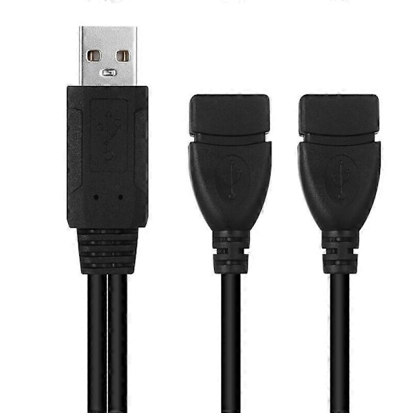 2 kpl USB 2.0 A uros - 2 naaras Y-jakaja virtajohto adapteri jatkokaapelit